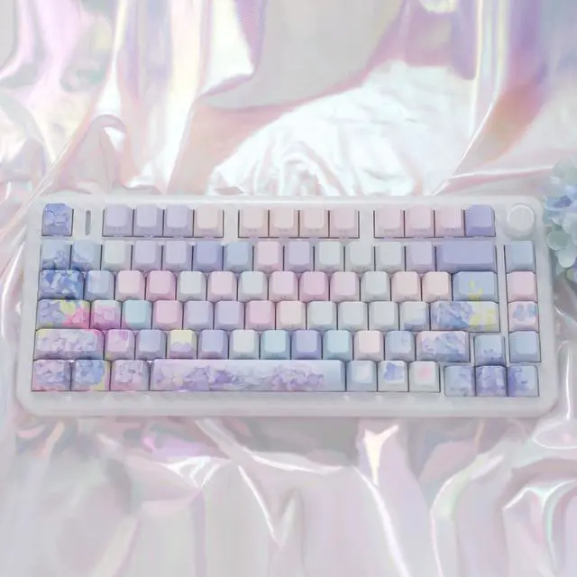 Alt view image 5 of 5 - TIMSEKER 130 Keys Cherry Profile Shine Through Purple Keycaps Set, Custom Side Print PBT Keycaps, Backlit Five Side Dye Sub Keycaps for Cherry Mx Switches ANSI/ISO Mechanical Gaming Keyboard