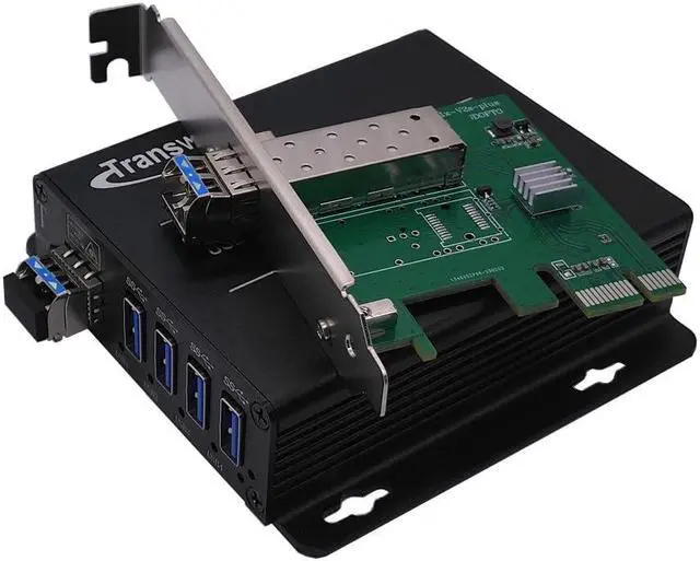 Main image of PCI-E Card to 4 Ports USB 3.0 hub Over Single-Mode Fiber Optic Extender to 250 Meters, Backwards Compatible USB 2.0/1.1, for 1 U & 2 U Bracket