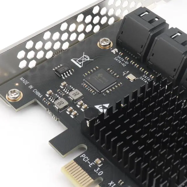 Alt view image 2 of 5 - PCIe x1 to 16-Port SATA 3.0 Expansion Card for Desktop PC, HDD/SSD Controller Adapter, Plug-and-Play with 19-inch Splitter Cables