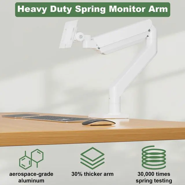 Alt view image 3 of 5 - UPGRAVITY White Monitor Arm for 17-57 Screens up to 55lbs, Premium Aluminum Ultrawide Monitor Mount for Samsung 49 Odyssey G9 and LG, VESA 75/100mm