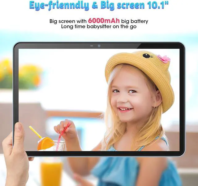Alt view image 2 of 5 - Kids Tablet, 10 inch Tablet for Kids 128GB ROM Octa-Core 6000mAh Battery, Android 14 Toddler Tablet with 5G WIFI Parental Control Eye Protection, Shockproof Case, Netflix YouTube, Gift for Children