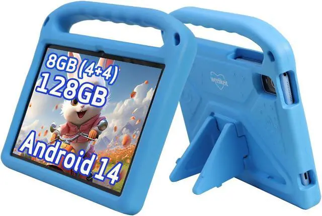 Main image of Kids Tablet, 10 inch Tablet for Kids 128GB ROM Octa-Core 6000mAh Battery, Android 14 Toddler Tablet with 5G WIFI Parental Control Eye Protection, Shockproof Case, Netflix YouTube, Gift for Children