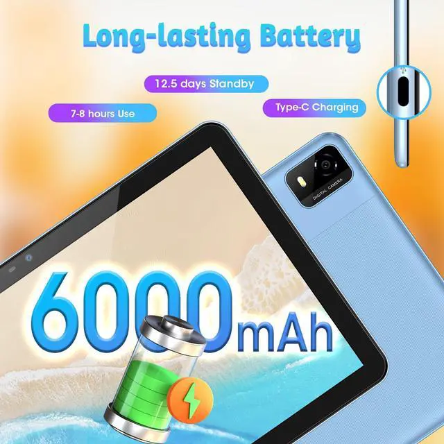 Alt view image 4 of 5 - Kids Tablet, 10 inch Tablet for Kids 128GB ROM Octa-Core 6000mAh Battery, Android 14 Toddler Tablet with 5G WIFI Parental Control Eye Protection, Shockproof Case, Netflix YouTube, Gift for Children