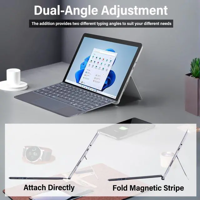 Alt view image 5 of 5 - Backlit Keyboard for Surface Go 4/3/2/1, 7 Colors Font Backlight Detachable Wireless Type Cover Keyboard with Trackpad Compatible with Microsoft Surface Go 4 2023 / Go 3 2021 / Go 2 2020 / Go 2018