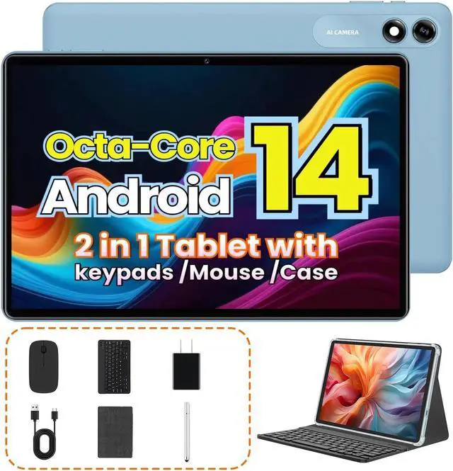Main image of WXUNJA Tablet,10.1" Android Tablet with Octa-Core Processor (Blue 1)