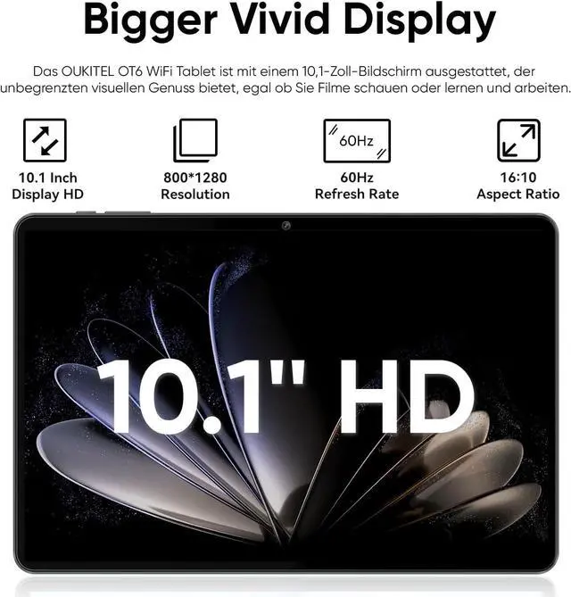 Alt view image 2 of 5 - WXUNJA Tablet,10.1" Android Tablet with Octa-Core Processor (Blue 1)