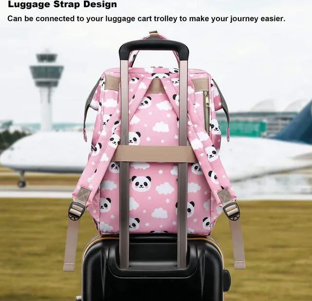 Alt view image 4 of 5 - Yusudan Panda Laptop Backpack for Womens Girls, College Backpacks School Bag Bookbag 15.6 Inch Computer Backpack (Pink)