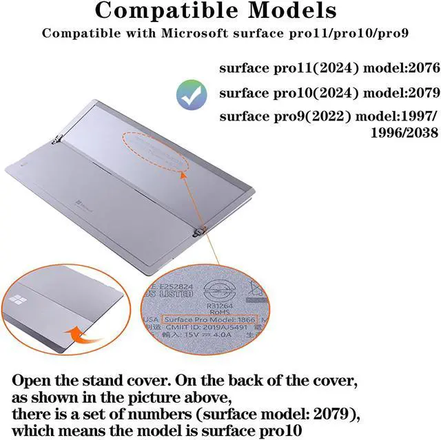 Alt view image 2 of 5 - ZEERSIDEND for Microsoft Surface Pro11 Pro10 Pro9 Tablet Protective Case 13 inches 2024/2022, Thicken and Rugged Cover with Stand Case, Compatible Keyboard Cover, Including Hand Strap Shoulder,Black