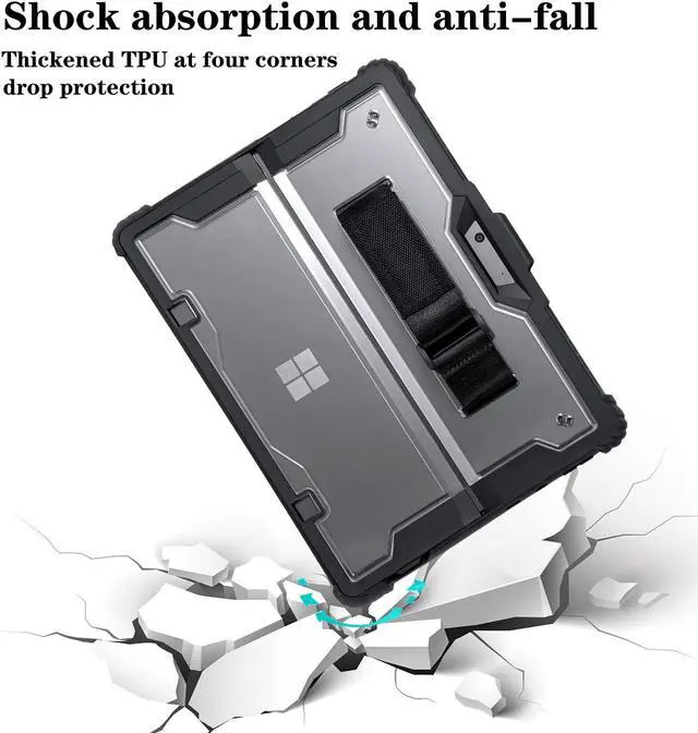 Alt view image 5 of 5 - ZEERSIDEND for Microsoft Surface Pro11 Pro10 Pro9 Tablet Protective Case 13 inches 2024/2022, Thicken and Rugged Cover with Stand Case, Compatible Keyboard Cover, Including Hand Strap Shoulder,Black