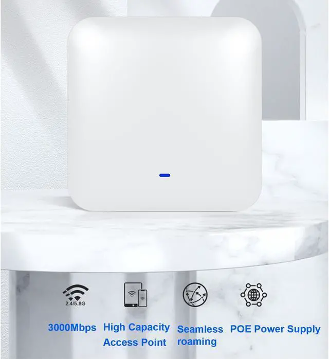 Alt view image 3 of 5 - U6 Wireless Access Points AX3000 - WiFi 6 Networks Access Point with POE and Gigabit Network Port,5.8/2.4G WiFi AP Support ULMU-MIMO OFDMA 1024QAM for Home Office,802.11ax Wireless Access Points