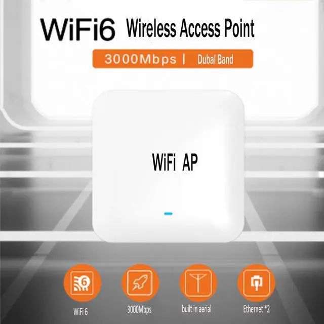 Alt view image 2 of 5 - U6 Wireless Access Points AX3000 - WiFi 6 Networks Access Point with POE and Gigabit Network Port,5.8/2.4G WiFi AP Support ULMU-MIMO OFDMA 1024QAM for Home Office,802.11ax Wireless Access Points
