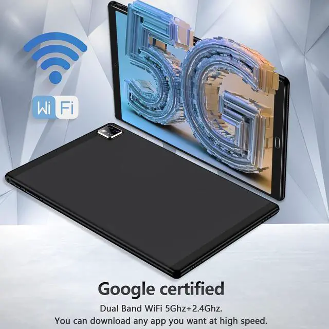 Alt view image 3 of 5 - Tablet 10 Inch Android 11.0 Tablet with Keyboard, Dual 2.4+5G WiFi Tablets 64GB Storage 128GB Expandable, 4G RAM 6000mAh Battery Google Certified Tablet Include Keyboard Mouse Case Stylus