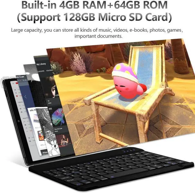 Alt view image 4 of 5 - Tablet 10 Inch Android 11.0 Tablet with Keyboard, Dual 2.4+5G WiFi Tablets 64GB Storage 128GB Expandable, 4G RAM 6000mAh Battery Google Certified Tablet Include Keyboard Mouse Case Stylus