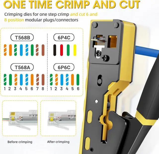 Alt view image 5 of 5 - ZOERAX 200-Pack RJ45 Cat6 Pass Through Connector and RJ45 Crimp Tool