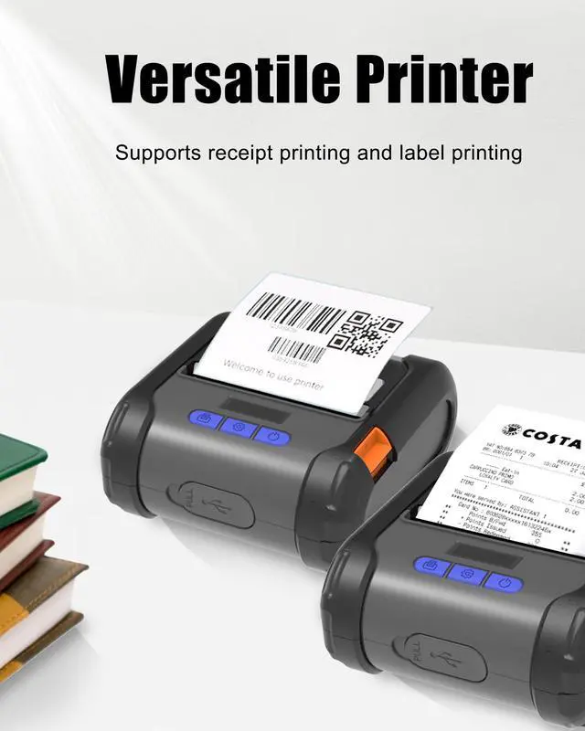 Alt view image 2 of 5 - ZM04 Label Maker, Bluetooth Thermal Receipt Printer & Label Printer Two-In-One 58mm/80mm,Mini Wireless POS Thermal Printer Compatible With Android & IOS For Office,Home,and Business Use,NO WIFI