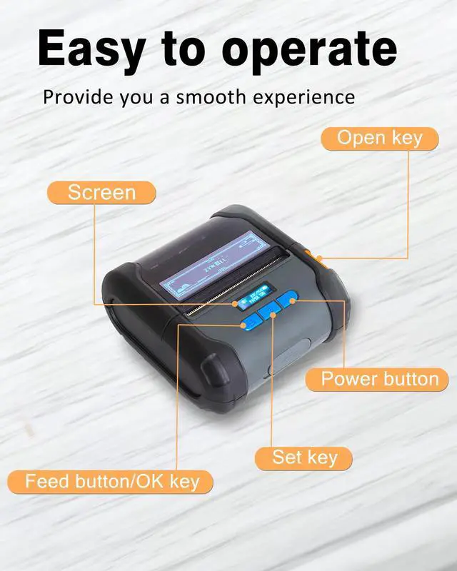 Alt view image 3 of 5 - ZM04 Label Maker, Bluetooth Thermal Receipt Printer & Label Printer Two-In-One 58mm/80mm,Mini Wireless POS Thermal Printer Compatible With Android & IOS For Office,Home,and Business Use,NO WIFI