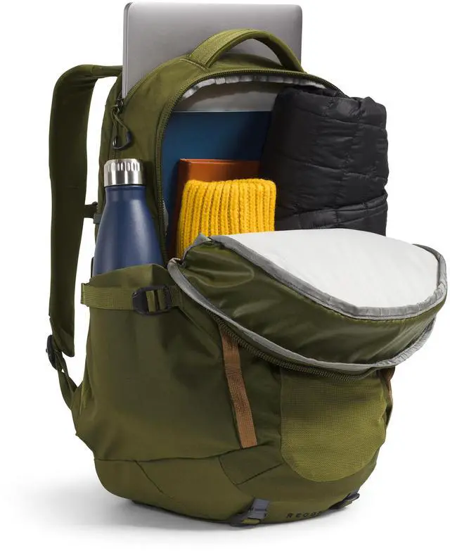Alt view image 5 of 5 - The North Face Women's Recon Everyday Laptop Backpack - PFAS Free, Forest Olive/Utility Brown, One Size