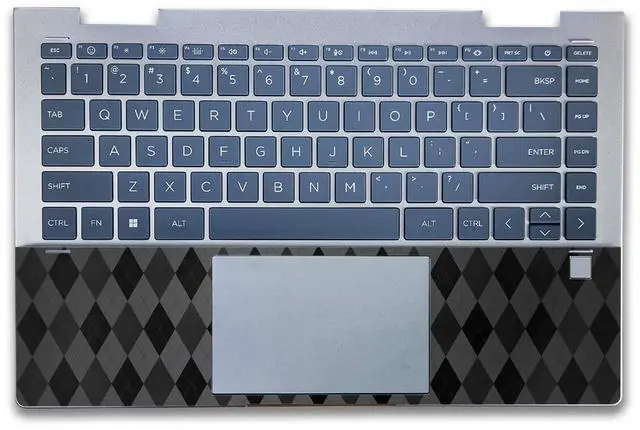Alt view image 2 of 5 - Laptop Skin Compatible with HP Envy x360 14 (2023) - Black Argyle - Premium 3M Vinyl Protective Wrap Decal Cover - Easy to Apply | Crafted in The USA by MightySkins