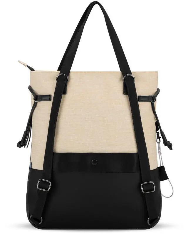 Alt view image 4 of 5 - Sherpani Tempest, Anti Theft Convertible Backpack Tote, 14L Travel Backpack, Travel Gifts for Women, Handbags, RFID Protection, Metal Hardware, Fits 15 Laptop (No Sleeve) (Straw)