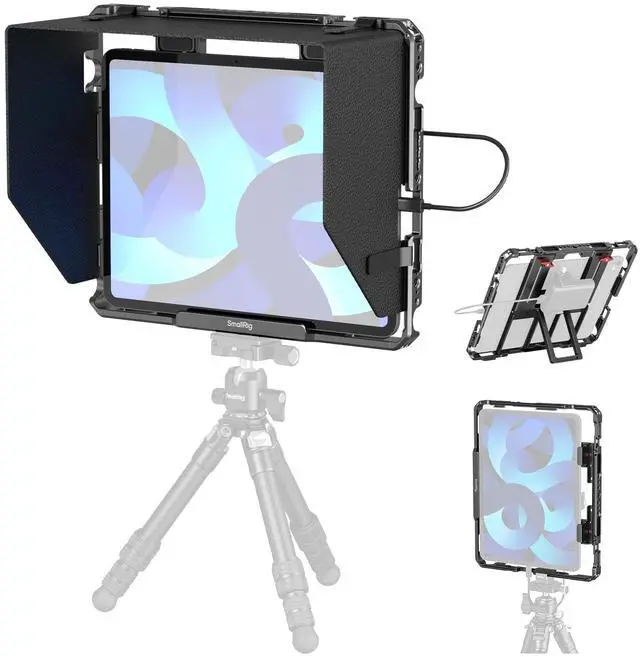 Main image of SMALLRIG Universal Metal Cage for iPad, Tripod Mount Adapter Monitor Fits for iPad Pro 12.9, Air, Mini and More, with 1/4"-20, 3/8"-16 Holes, Cold Shoe Mount - MD5059