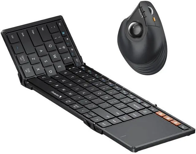 Main image of ProtoArc XK01 TP Foldable Keyboard with Touched and EM05 NL Vertical Trackball Mouse