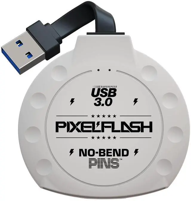 Main image of PixelFlash CF Card Reader (White) - Compact Flash Memory Card Adapter with Cabled USB 3.0, 5GB/s File Transfer, No-Bend Pins, Supports UDMA-7, Anti-Slip & Anti-Scratch, Compatible to Most Brands & OS