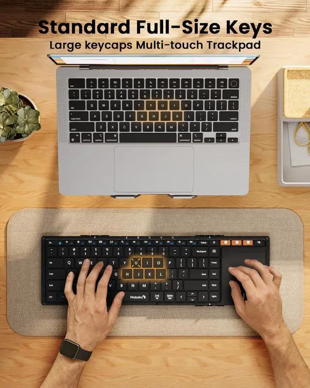 Alt view image 5 of 5 - ProtoArc XK01 TP Foldable Keyboard with Touched and EM05 NL Vertical Trackball Mouse