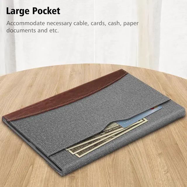 Alt view image 5 of 5 - Fintie Case for Samsung Galaxy Tab S10 Ultra 2024 / S9 Ultra 2023 14.6 Inch, Multiple Angle Portfolio Cover with Pocket Auto Sleep/Wake, Gray/Brown