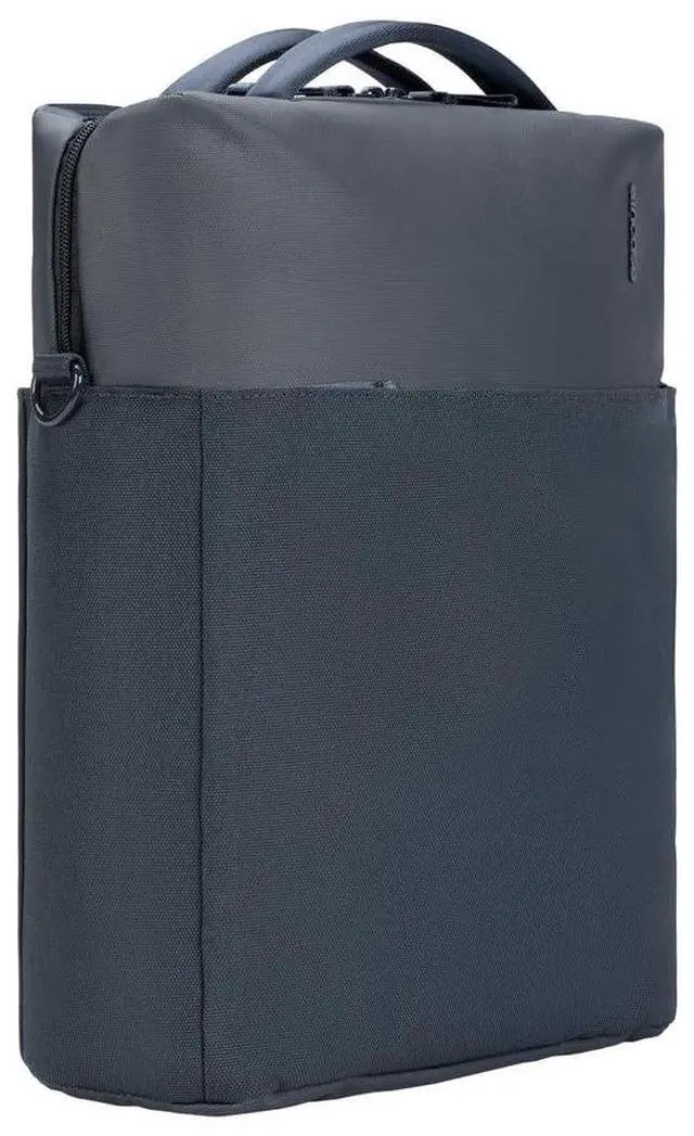 Alt view image 2 of 5 - Incase A.R.C. Tech Tote - 14L Laptop Bag and Travel Backpack, Faux Fur Laptop Compartment, Removeable Shoulder Strap, RFID Blocking Tech Pocket, Internal Water Bottle Pocket - Navy