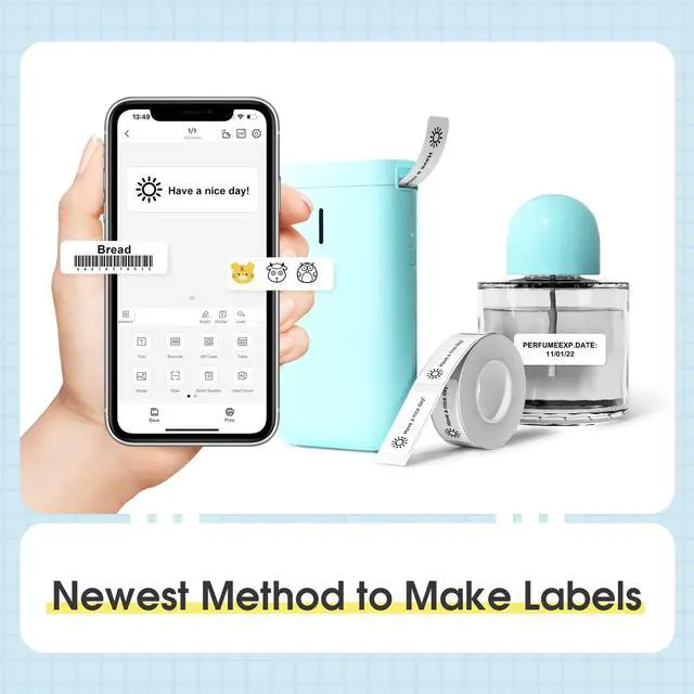Alt view image 3 of 5 - NIIMBOT Green D11 Label Maker and 4 Rolls Tape Bundle