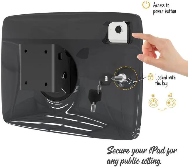 Alt view image 4 of 5 - Beelta Tablet Wall Mount Lockable Tiltable Anti Theft Security, Compatible with 10.9" iPad 10th, Pro 11" 1 2 3 4, Air 4 5, Air 11", iPad 11"(A16) - BSW102BA