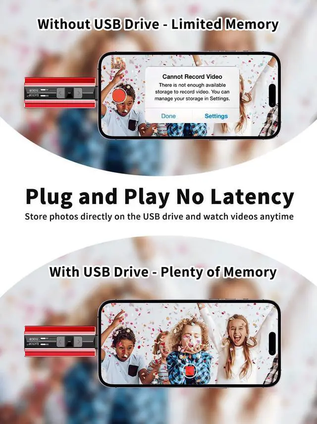 Alt view image 4 of 5 - EATOP 512GB Flash Drive Intended for iPhone iPad Android and Computers, 4 in 1 Photo Stick for Phone Memory Storage Easily Backup Photos Videos, Plug and Play, No Application Required (Red)