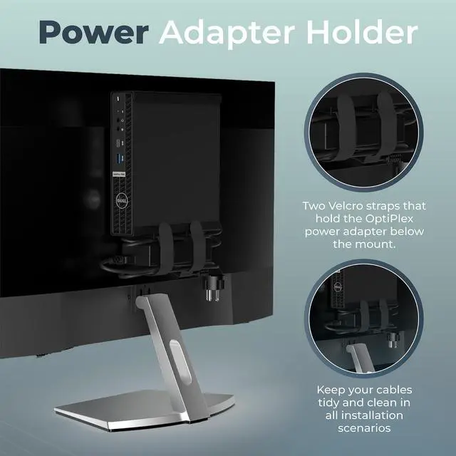 Alt view image 4 of 5 - HumanCentric Mount Compatible with Dell OptiPlex Micro Form Factor Case, VESA, Under Desk and Wall Mount Fits MFF 3040, 3046, 3050, 3060, 3070, 3080, 5050, 5060, 5070, 7040, 7050, 7060, 7070, and More