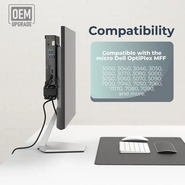 Alt view image 5 of 5 - HumanCentric Mount Compatible with Dell OptiPlex Micro Form Factor Case, VESA, Under Desk and Wall Mount Fits MFF 3040, 3046, 3050, 3060, 3070, 3080, 5050, 5060, 5070, 7040, 7050, 7060, 7070, and More