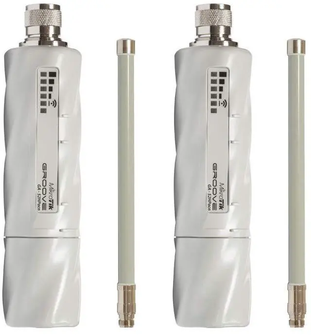 Main image of Mikrotik GrooveA 52 ac RBGrooveGA-52HPacn-US 2-Units 2.4/5GHz CPE with 802.11ac and Gigabit Ethernet with Omni Antenna