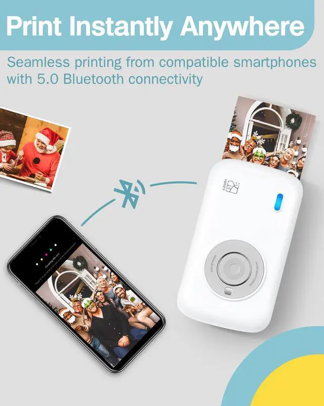Alt view image 4 of 5 - HPRT CP2100 Portable Photo Printer-Grey (2.1 x 3.4) Initial10 Sheets & 40 Sheets Bundle