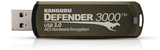 Alt view image 3 of 3 - Kanguru Defender 3000  16 GB Hardware Encrypted Flash Drive - FIPS 140-2 Level 3 Certified - SuperSpeed USB 3.0  Water Resistant
