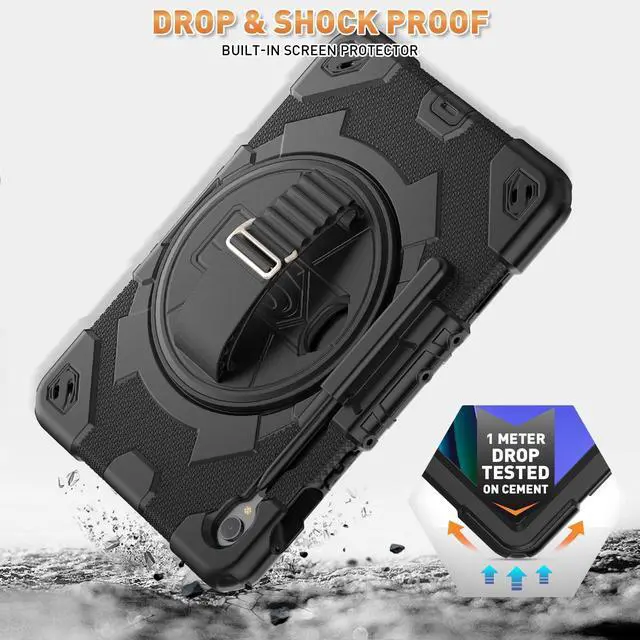 Alt view image 3 of 5 - Timecity for Samsung Galaxy Tab S10 FE/ S9 FE 5G 10.9 Inch/ S9 11 Inch (SM-X510/ SM-X516/ SM-X710/ SM-X716B/ SM-X718U Cover): Heavy Duty Protective Cover with Screen Protector, Kickstand - Black