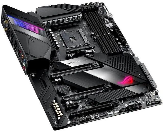 Alt view image 3 of 5 - ASUS ROG X570 Crosshair VIII Hero (Wi-Fi) ATX Motherboard with PCIe 4.0, on-Board WiFi 6 (802.11Ax), 2.5 Gbps LAN, USB 3.2, SATA, M.2, Node and Aura Sync RGB Lighting