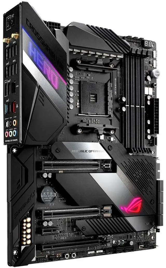 Alt view image 2 of 5 - ASUS ROG X570 Crosshair VIII Hero (Wi-Fi) ATX Motherboard with PCIe 4.0, on-Board WiFi 6 (802.11Ax), 2.5 Gbps LAN, USB 3.2, SATA, M.2, Node and Aura Sync RGB Lighting