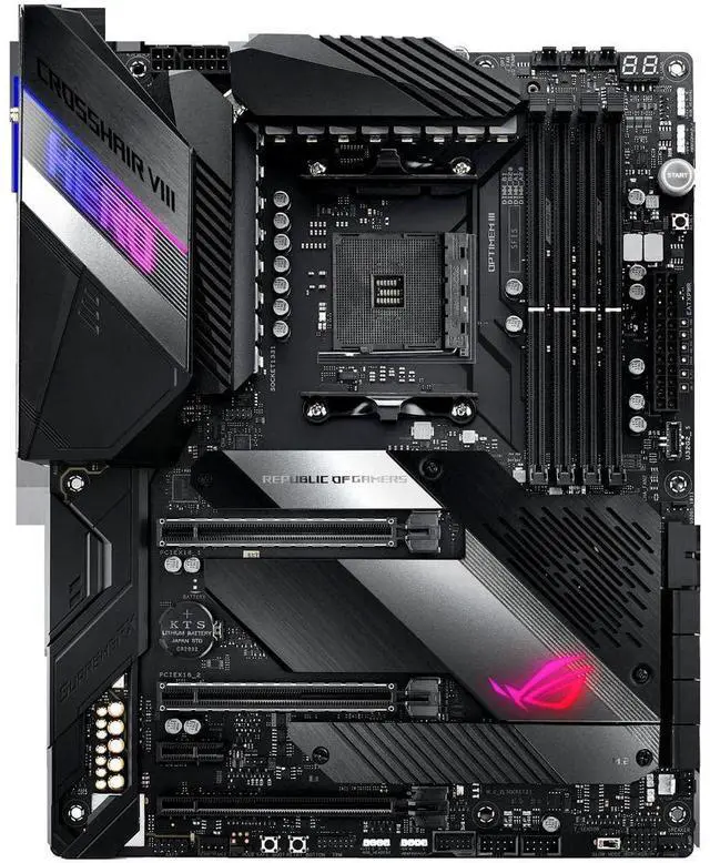 Alt view image 4 of 5 - ASUS ROG X570 Crosshair VIII Hero (Wi-Fi) ATX Motherboard with PCIe 4.0, on-Board WiFi 6 (802.11Ax), 2.5 Gbps LAN, USB 3.2, SATA, M.2, Node and Aura Sync RGB Lighting