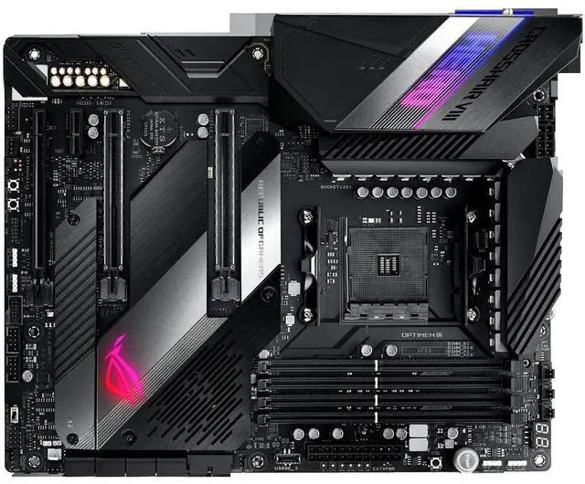 Alt view image 5 of 5 - ASUS ROG X570 Crosshair VIII Hero (Wi-Fi) ATX Motherboard with PCIe 4.0, on-Board WiFi 6 (802.11Ax), 2.5 Gbps LAN, USB 3.2, SATA, M.2, Node and Aura Sync RGB Lighting