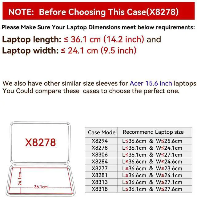 Alt view image 2 of 5 - Smatree Hard EVA Protective Sleeve Case Compatible for 15.6 inch Acer Aspire Go 15 AG15-31P-3894, for 15.6 inch Acer Aspire 5 A515-58M-7570, for 16 inch Acer Swift Edge 16 SFA16-41-R6YS Laptop (X8278)