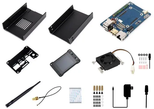 Alt view image 2 of 5 - Waveshare Network Attached Storage All-in-One Mini-Computer, Compatible with Raspberry Pi Compute Module 4, Personal Network Storage Server, Not Including CM4104008 Module