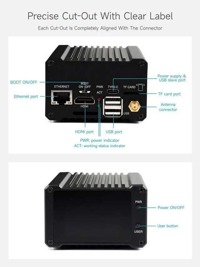 Alt view image 5 of 5 - Waveshare Network Attached Storage All-in-One Mini-Computer, Compatible with Raspberry Pi Compute Module 4, Personal Network Storage Server, Not Including CM4104008 Module