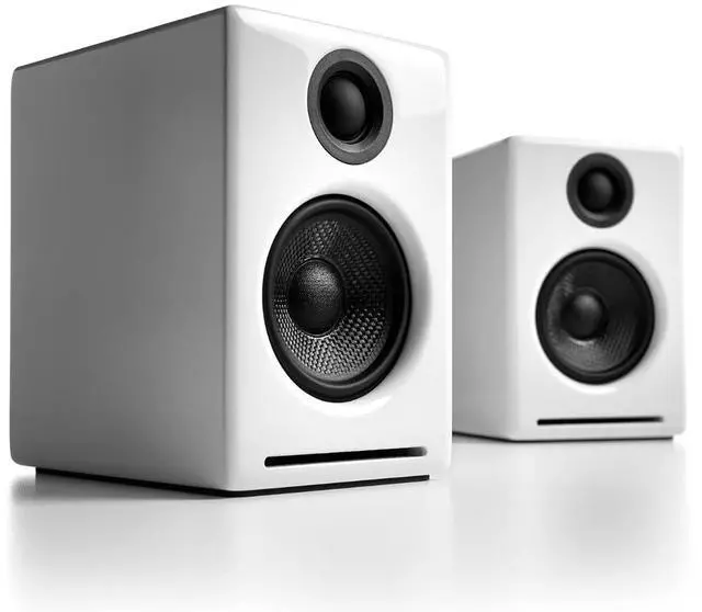 Alt view image 2 of 5 - Audioengine A2 White Wireless Computer Speakers for Desktop Pc and S8 White Subwoofer