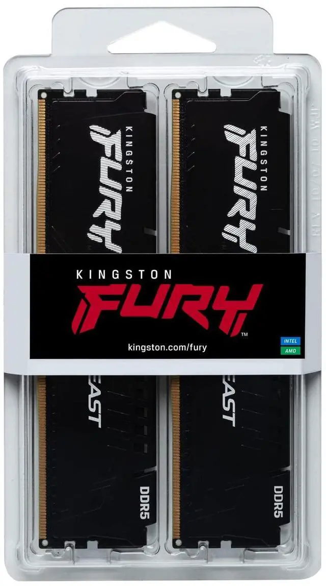 Alt view image 5 of 5 - Kingston FURY Beast Black 16GB 5200MT/s DDR5 CL40 XMP 3.0 Ready Computer Memory (Kit of 2) KF552C40BBK2-16