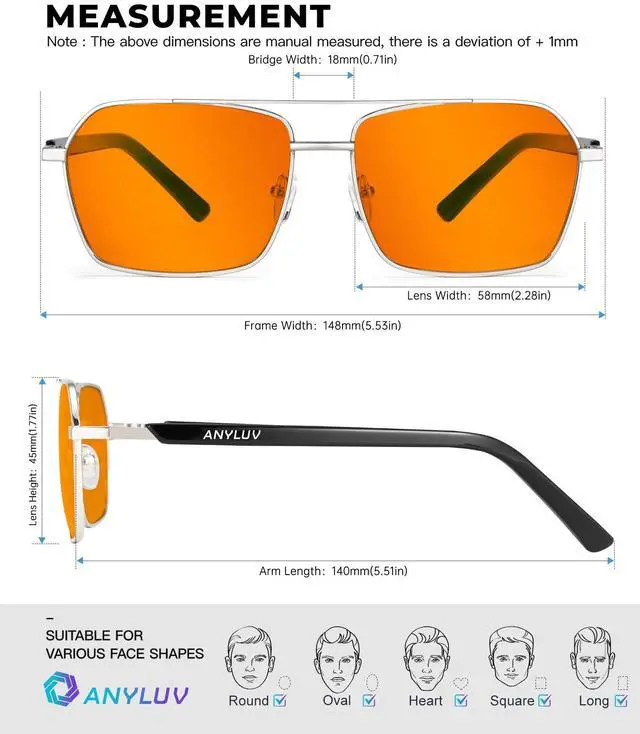 Alt view image 4 of 5 - ANYLUV Blue Light Glasses Men/Women, Blue Light Blocking Glasses, Computer Screen Blocker Eyes Protection Glasses