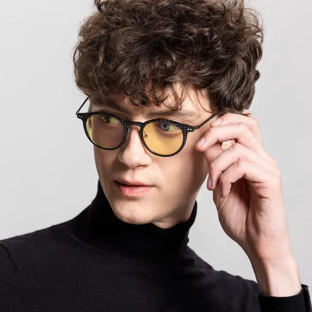 Alt view image 2 of 5 - ANYLUV Blue-Light Glasses Men Gaming-Glasses: Blue Light Blocking Glasses with Lightweight Carbon Fibre for Eye Protection