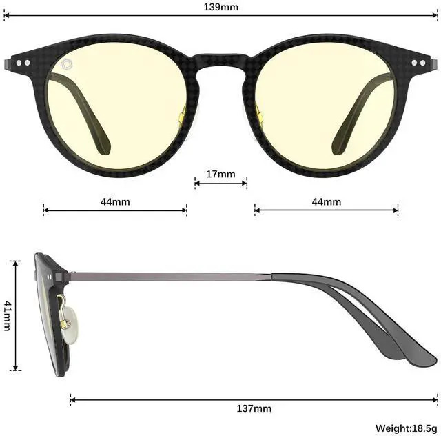 Alt view image 5 of 5 - ANYLUV Blue-Light Glasses Men Gaming-Glasses: Blue Light Blocking Glasses with Lightweight Carbon Fibre for Eye Protection